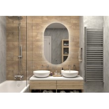 ТИТАВИН - 650х1100 Зеркало Led, ореол с бесконт.сенс., холод.подсветка с подогревом (Флер ЗЛП595)