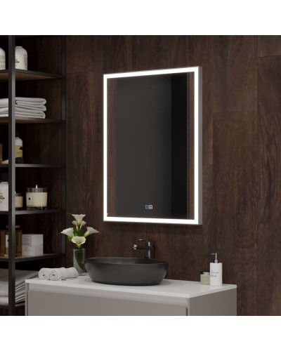 ВЕРИТАТЕ - 600х800 Зеркало Led, с сенс. на зеркале, холодная подсветка, с подогревом (Фрам ЗЛП891)