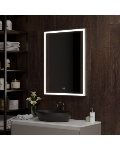 ВЕРИТАТЕ - 600х800 Зеркало Led, с сенс. на зеркале, холодная подсветка, с подогревом (Фрам ЗЛП891)