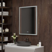 ВЕРИТАТЕ - 600х800 Зеркало Led, с сенс. на зеркале, холодная подсветка, с подогревом (Фрам ЗЛП891)