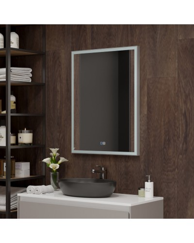 ВЕРИТАТЕ - 600х800 Зеркало Led, с сенс. на зеркале, холодная подсветка, с подогревом (Фрам ЗЛП891)