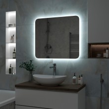 АДХИЛ - 800х700 Зеркало Led, ореол с бесконт.сенс., холод.подсветка с подогревом (БуржеЗЛП2457)