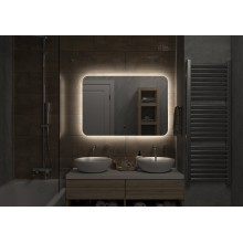 АДХИЛ -1000х700 Зеркало Led, ореол с бесконт.сенс., холод.подсветка с подогревом (Бурже ЗЛП398)