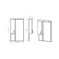 Амбра - 65 зеркало-шкаф лев. (свет)