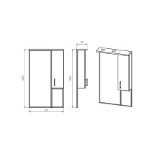 Амбра - 65 зеркало-шкаф прав. (свет)