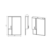 Амбра - 70 зеркало-шкаф лев. (свет)