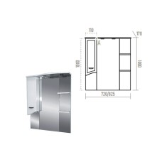 Дрея - 75 Зеркало - шкаф лев. (свет)