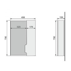 Зеркало со шкафом Jorno Moduo Slim 50 Mod.03.50/W с подсветкой Белый глянец