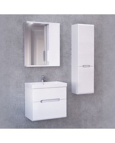 Зеркало со шкафом Jorno Moduo Slim 50 Mod.03.50/W с подсветкой Белый глянец