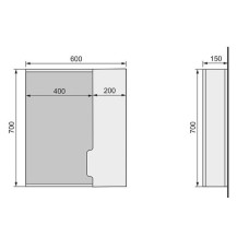 Зеркало со шкафом Jorno Moduo Slim 60 Mod.03.60/W с подсветкой Белый глянец