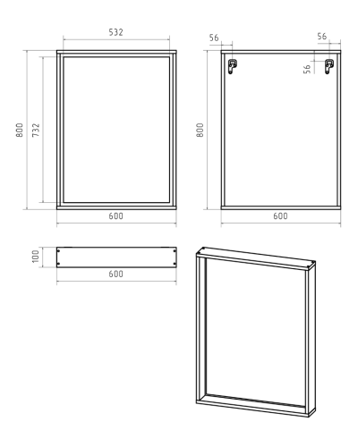 Dallas - 60 Зеркало свет ДСП (Дуб Галифакс)