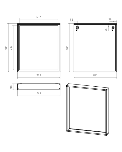 Dallas - 70 Зеркало свет ДСП (Дуб Галифакс)