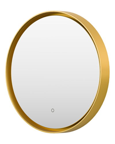 PLUTO - Зеркало 600х600 круглое Nimbus 6 (золото янтарь) нейтр.св. сенсор на зеркале