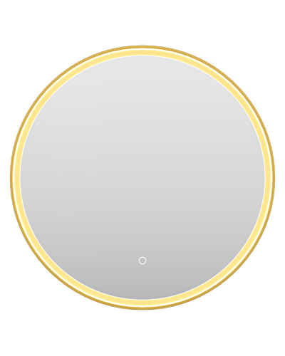 PLUTO - Зеркало 600х600 круглое Nimbus 6 (золото янтарь) нейтр.св. сенсор на зеркале