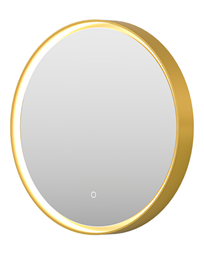 PLUTO - Зеркало 600х600 круглое Nimbus 6 (золото янтарь) нейтр.св. сенсор на зеркале