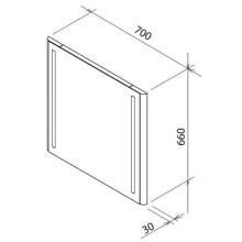 Зеркало с LED подсветкой белый глянец 70х60 см Ravak Evolution X000000398
