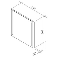 Зеркало с LED подсветкой белый глянец 70х60 см Ravak Evolution X000000398
