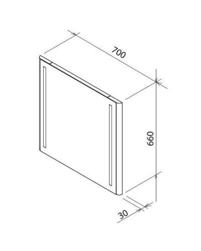 Зеркало с LED подсветкой белый глянец 70х60 см Ravak Evolution X000000398
