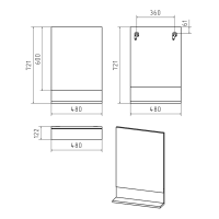 Алиса - 50 Зеркало белое с полкой
