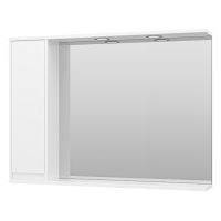 Алиса -100 Зеркало белое с 1 шкафчиком левое