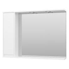 Алиса -100 Зеркало белое с 1 шкафчиком левое