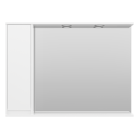 Алиса -100 Зеркало белое с 1 шкафчиком левое