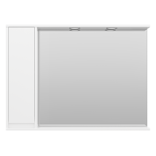 Алиса -100 Зеркало белое с 1 шкафчиком левое