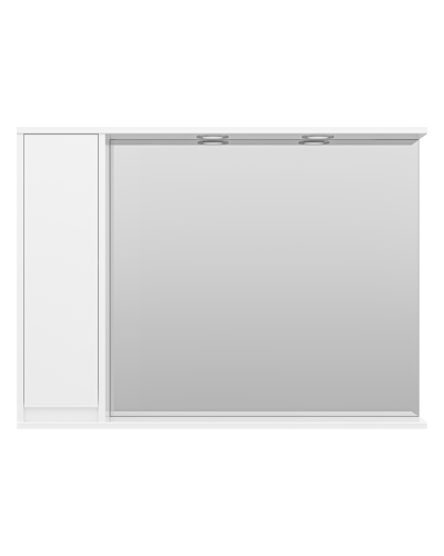 Алиса -100 Зеркало белое с 1 шкафчиком левое