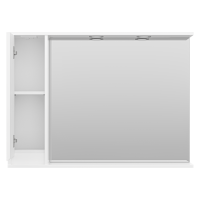 Алиса -100 Зеркало белое с 1 шкафчиком левое