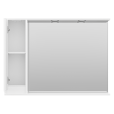 Алиса -100 Зеркало белое с 1 шкафчиком левое