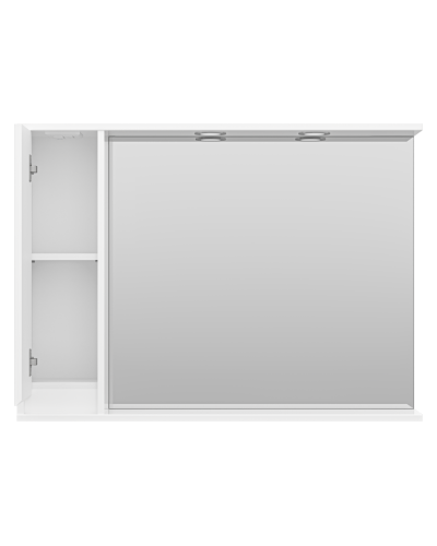 Алиса -100 Зеркало белое с 1 шкафчиком левое