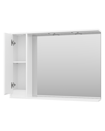 Алиса -100 Зеркало белое с 1 шкафчиком левое