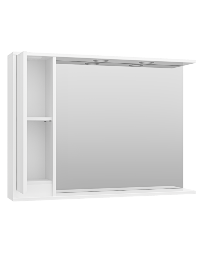 Алиса -100 Зеркало белое с 1 шкафчиком левое