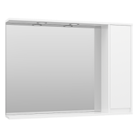 Алиса -100 Зеркало белое с 1 шкафчиком правое