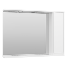 Алиса -100 Зеркало белое с 1 шкафчиком правое