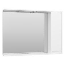 Алиса -100 Зеркало белое с 1 шкафчиком правое