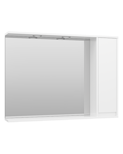 Алиса -100 Зеркало белое с 1 шкафчиком правое