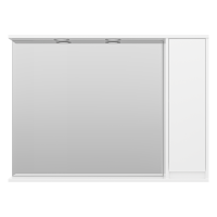 Алиса -100 Зеркало белое с 1 шкафчиком правое