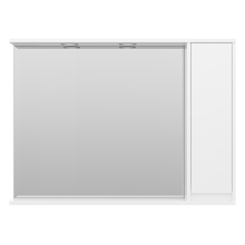 Алиса -100 Зеркало белое с 1 шкафчиком правое