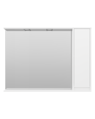 Алиса -100 Зеркало белое с 1 шкафчиком правое