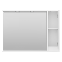 Алиса -100 Зеркало белое с 1 шкафчиком правое