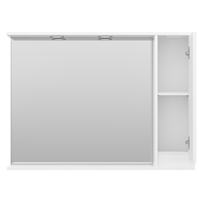 Алиса -100 Зеркало белое с 1 шкафчиком правое