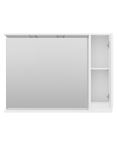 Алиса -100 Зеркало белое с 1 шкафчиком правое