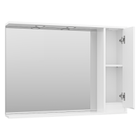 Алиса -100 Зеркало белое с 1 шкафчиком правое