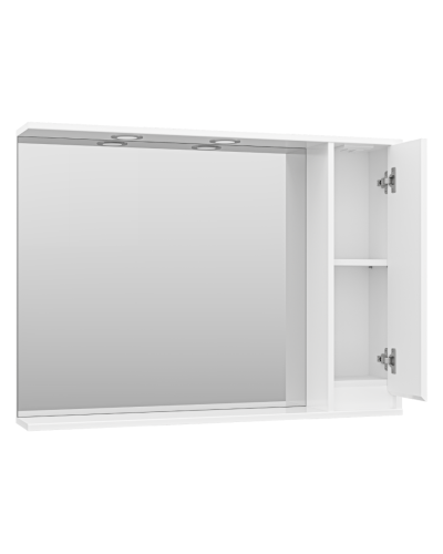 Алиса -100 Зеркало белое с 1 шкафчиком правое