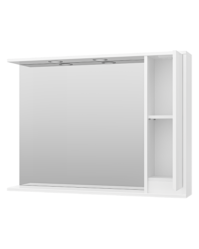 Алиса -100 Зеркало белое с 1 шкафчиком правое