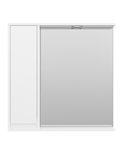 Алиса - 75 Зеркало белое с 1 шкафчиком левое