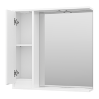 Алиса - 75 Зеркало белое с 1 шкафчиком левое