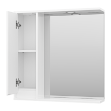 Алиса - 75 Зеркало белое с 1 шкафчиком левое