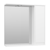 Алиса - 75 Зеркало белое с 1 шкафчиком правое
